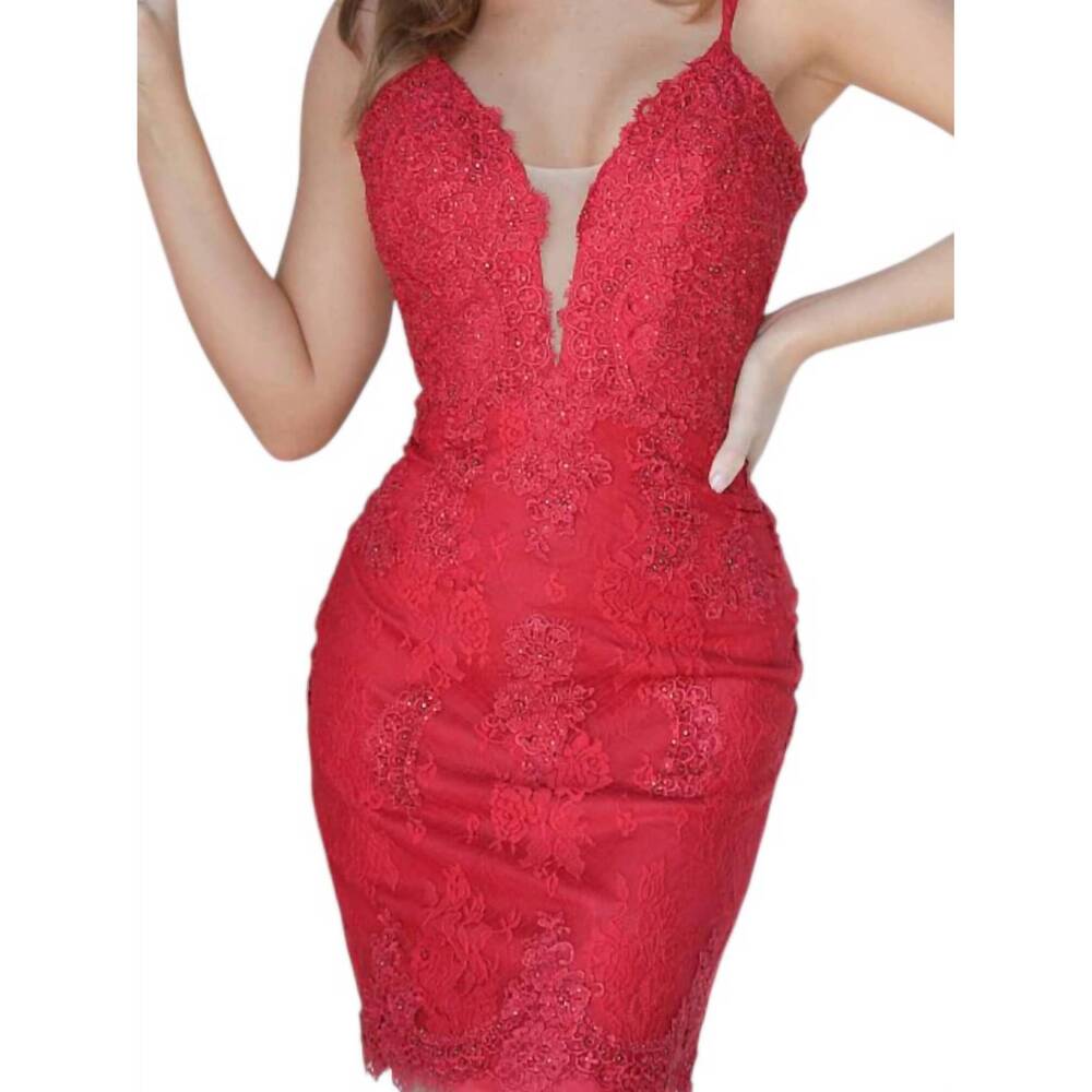 NEW JVN lace cocktail dress in red